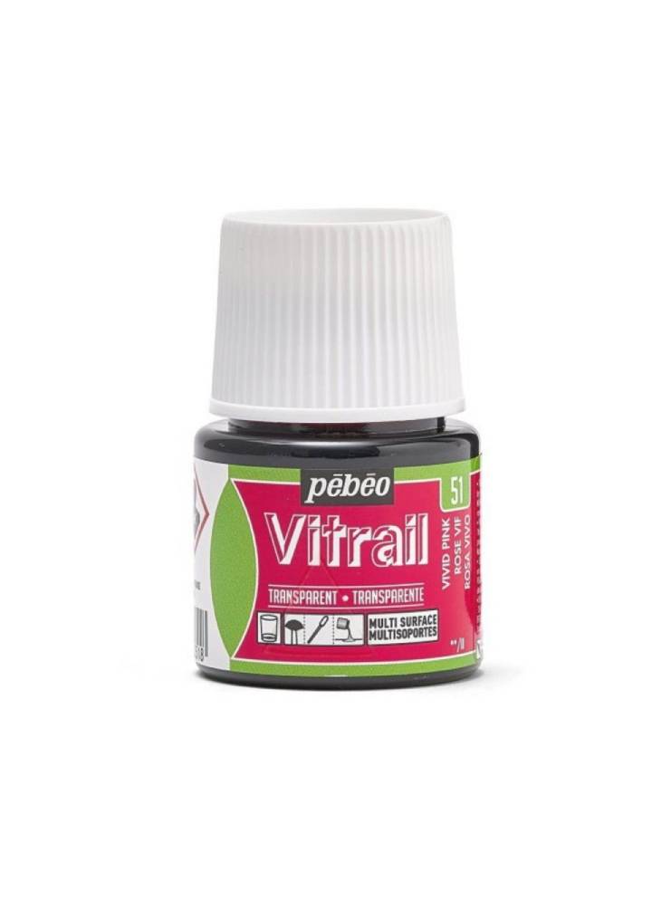 Pebeo Vitrail Cam Boya 45ml 51 Vivid Pink